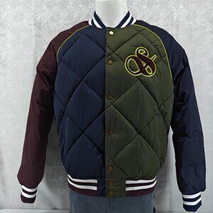 Scotch & Soda Quilted Jacket Mens Large Varsity Bomber Colorblock Yratchie Inky
